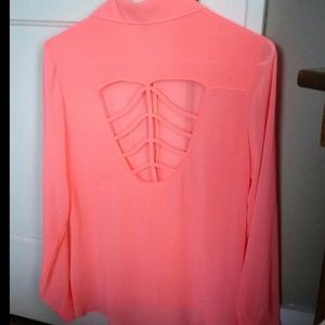 Bongo long sleeve sheer button up. Sz small